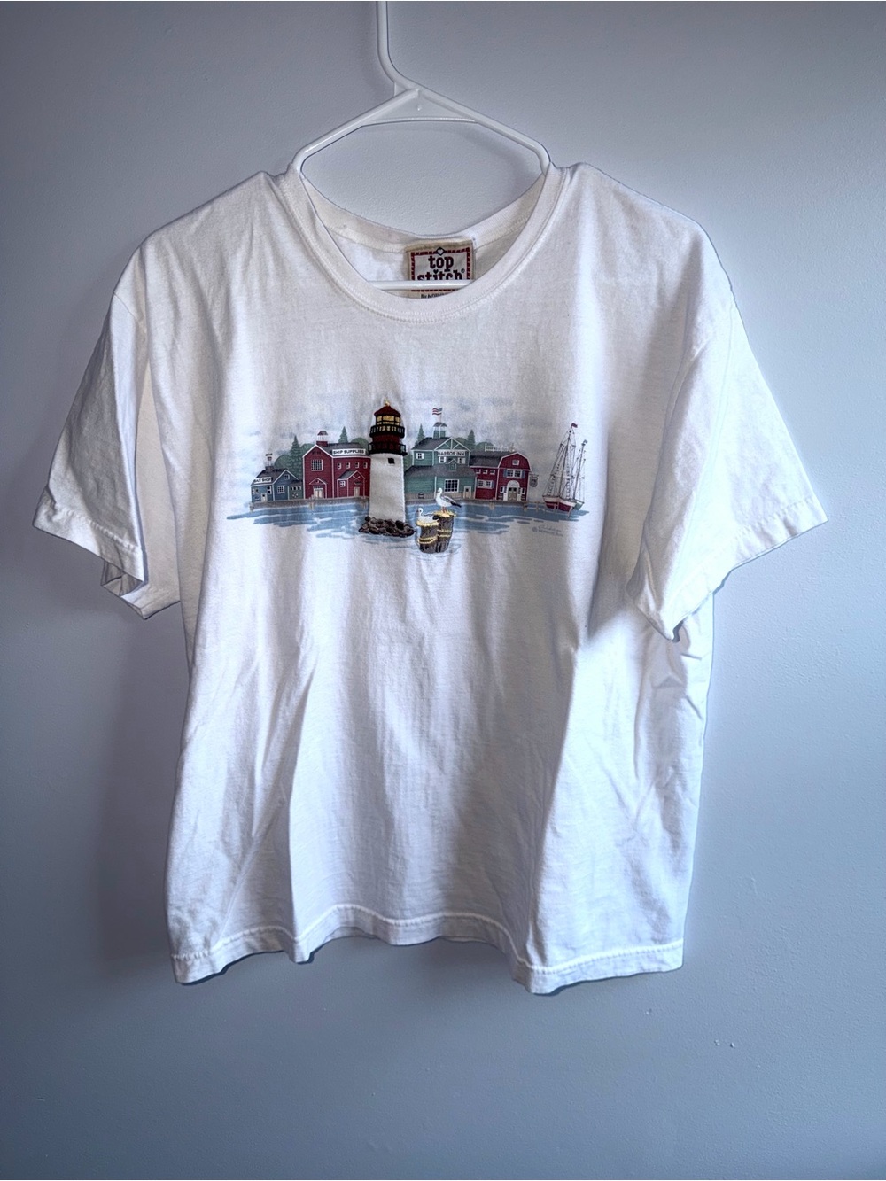 Vintage Single Stitch Lighthouse Costal Tshirt Top Stitch Morning Sun Brand